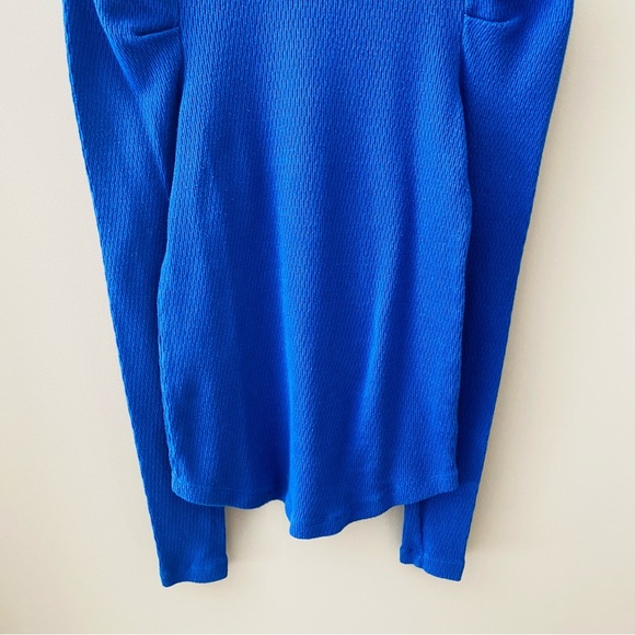 Free People Long Sleeve Turtleneck Top Blue Sz Small - Picture 3 of 8